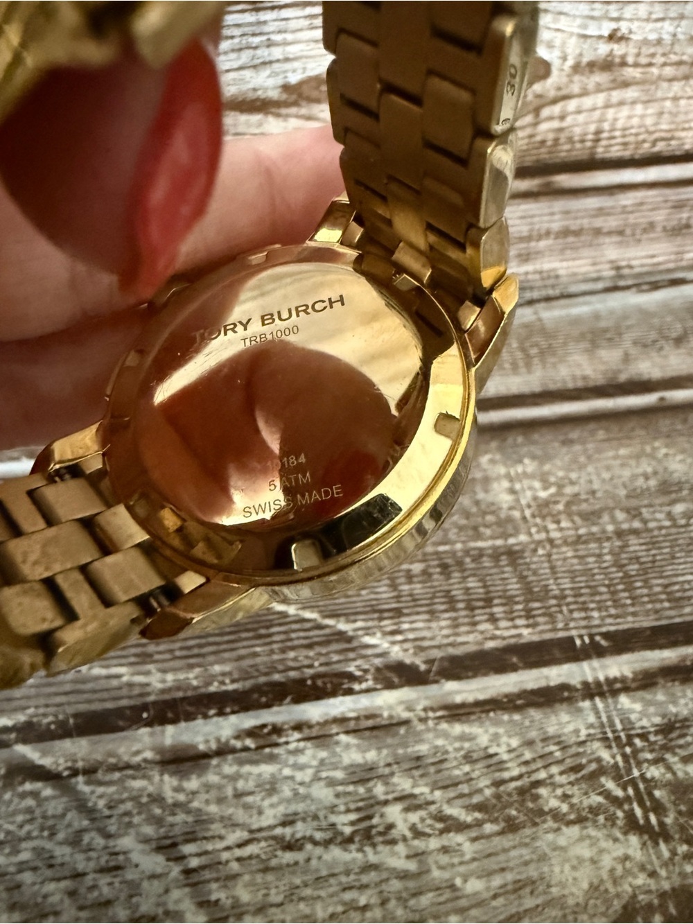 Tory Burch Gold Stainless Steel Chronograph Bracelet Watch TRB1000 - Picture 4 of 5